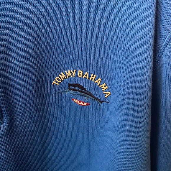 1/4 Zip Tommy Bahama Blue Sweater - Picture 1 of 5